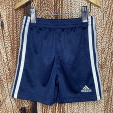 Adidas Navy Blue Boy  s Classic 3-Stripes Mesh Shorts Toddler AH5127 Size 2T