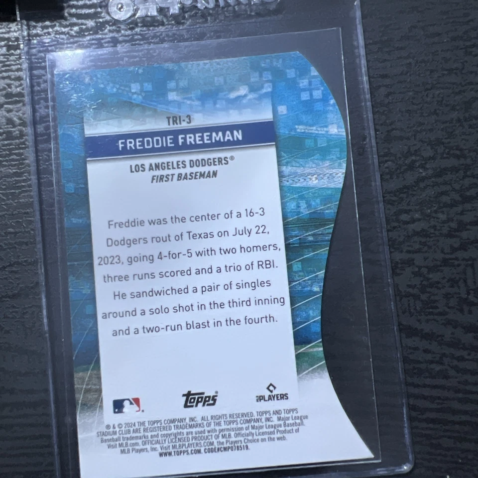 2024 Topps Stadium Club Freddie Freeman - Chrome Triumvirates #TRI-3 # 50/99 - Image 4 of 4