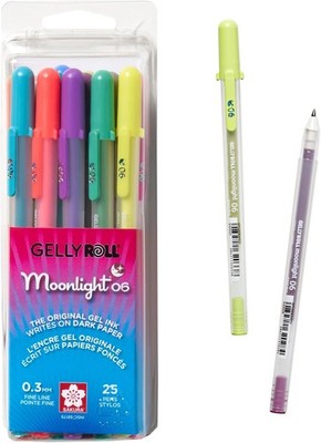 SAKURA Gelly Roll Moonlight 06 Gel 1 Count (Pack of 25), Assorted Colored Ink 
