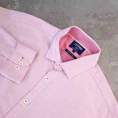 T.M. Lewin Ägyptische Baumwolle Hemd Herren M Regular Rosa Business Freizeit Button Down