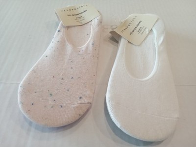 Aeropostale No Show Socks Womens One Size Fits All 2 White 2 Pink Brand New
