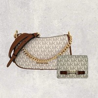 Michael Kors Tasche UmhäNgetasche GeldböRse Jet Set Carmela Carson Vanilla Neu