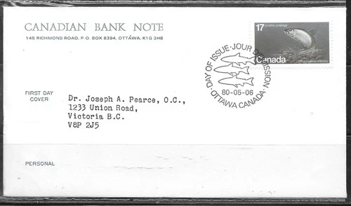 Canada 1980 - #853 Atlantic Whitefish FDC - Canadian Bank Note Cachet