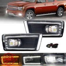 LEDandDRL Fog Lights 07-15 Chevy Silverado Tahoe Yukon Sierra Escalade Clear ...