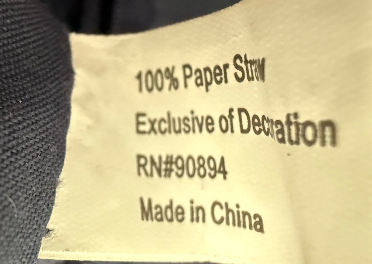 Magid Navy Blue straw bag Made with 100% Paper St… - image 5