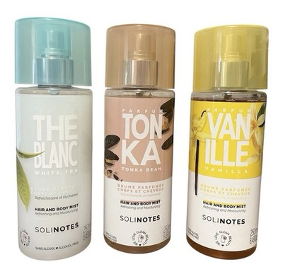 Pack Of 3 -SOLINOTES THE BLANC WHITE TEA, TONKA BEAN, VANILLA Hair & Body Mist