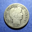 1902-O Barber Dime  G/VG details