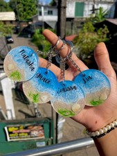 Custom Resin Beach Keychain with Name - Sea Shell  Sand Art - Handmade Gift
