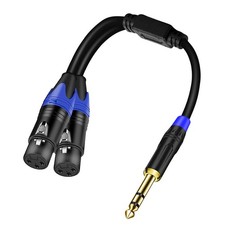 Seefeful Dual Female XLR to 1/4 Inch TRS - 1 FT, Black