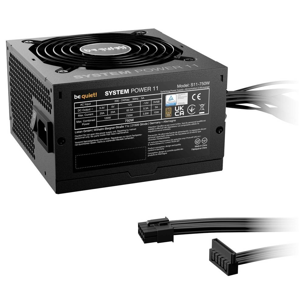 Alimentation PC 750W BeQuiet System Power 11 pour setup gaming et création