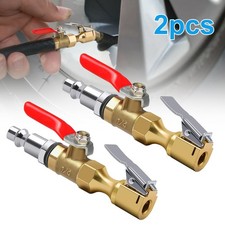 Portable Air Chuck Tire Inflator Nozzle Brass Lock-On Clip Switch 1/4" NPT Quick