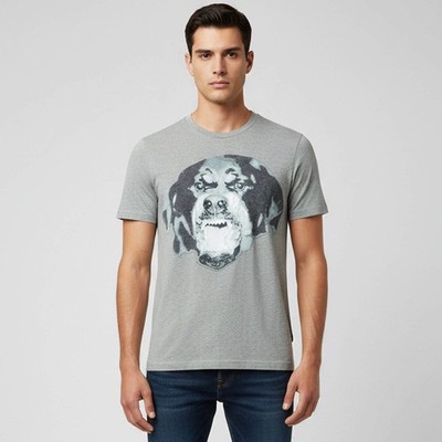 Givenchy Grey Rottweiler Print Jersey Cuban Fit TShirt S