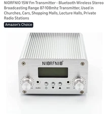 NIORFNIO 15W Fm Transmitter - Bluetooth Wireless Stereo Broadcasting Range 87...