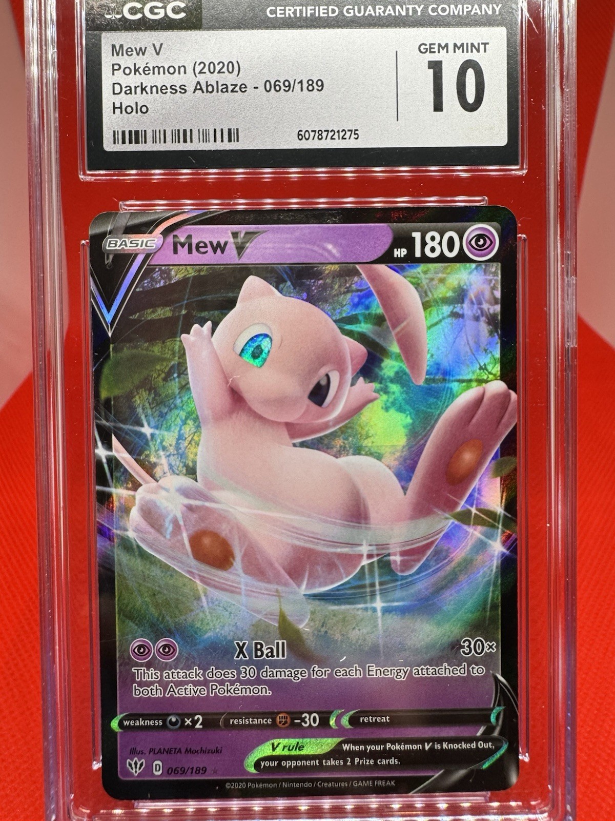 2020 MEW V HOLO #69/189 CGC GEM MINT 10 Pokémon Darkness Ablaze TCG