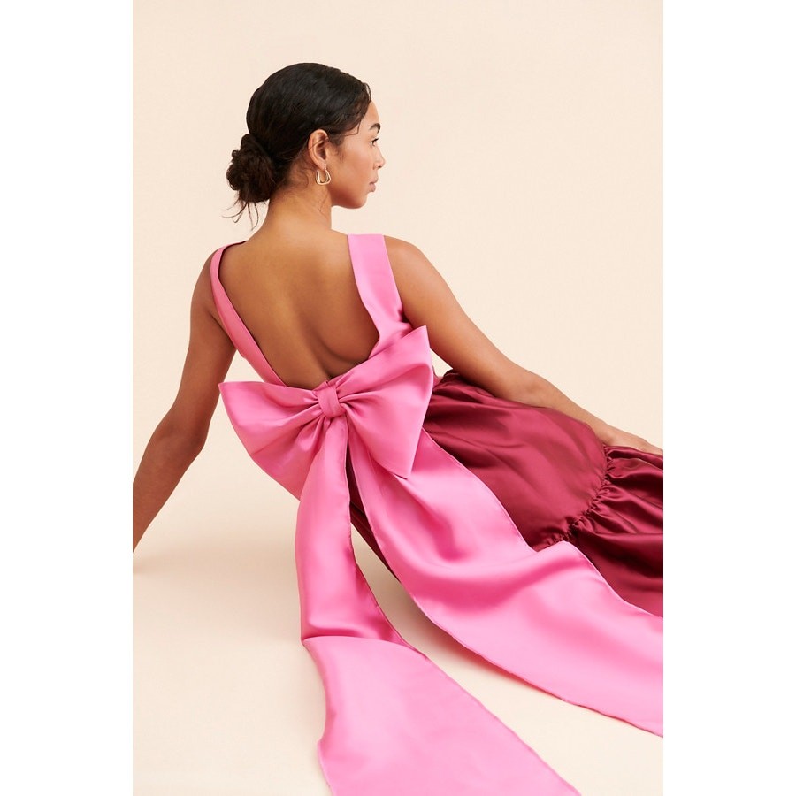 Hutch Harlo Deep-V Back-Bow Tiered Colorblock Maxi Gown Size US 6 | eBay Hutch Harlo Deep-V Back-Bow Tiered Colorblock Maxi Gown Size US 6 | eBay