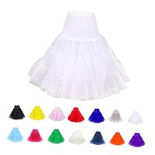 Women Crinoline Petticoat for Vintage Dress Short Tutu Slips Large 423 White