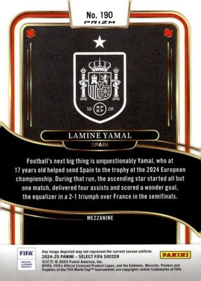 LAMINE YAMAL 2024-25 Panini Select FIFA Purple Mojo #190 Mezzanine