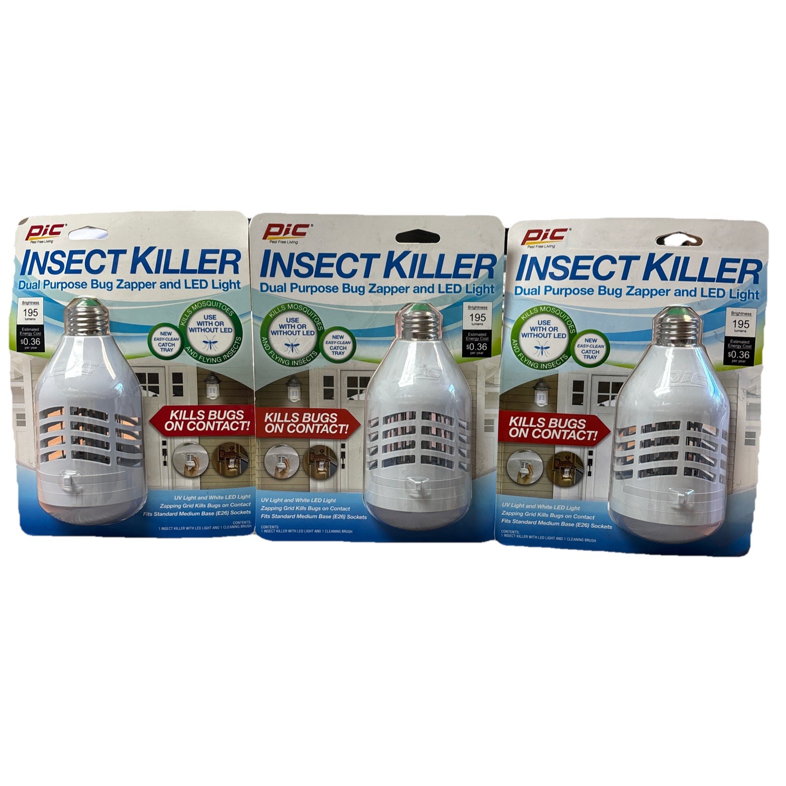 3pack ~PIC Insect Killer Dual Purpose Bug Zapper Led Light