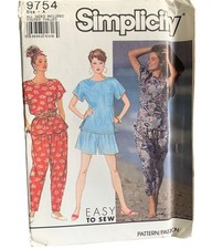Simplicity 9754 Pattern Women Shirt Pant Short Size 6-8-10-12-14-16-18-22-24 Unc