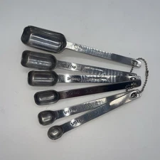 Set of 6 Stainless Steel AMCO Housework’s Measuring Spoons