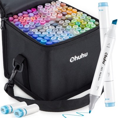 Marker pens 120 colors 121 pens Pastel Thick and thin both ends Illustration mar