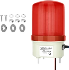 Industrial LED Rotating Strobe Warning Light, 110 VAC Sound & Light Alarm with K