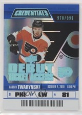 2019 Upper Deck Credentials Debut Ticket Access /999 Tier 1 Carsen Twarynski y0i