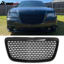 Fits 11-14 Chrysler 300 Srt8 Style Front Bumper Upper Grille Gloss Black Abs