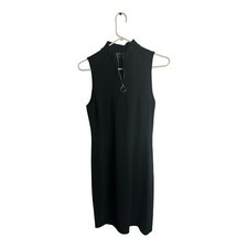 Lauren Ralph Lauren Women’s Petite Med Sleeves Zip Front Midi Dress Black 4343