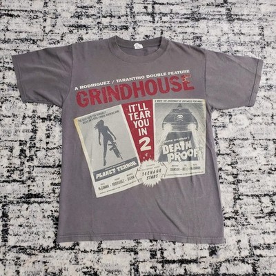 Vtg Grindhouse Shirt 2007 Horror Scary Movie Promo Planet Terror Death Proof Y2K