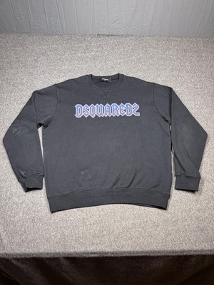 Dsquared2 Sweatshirt Mens 2XL Black Cool Fit Crewneck Sweater Logo Pullover