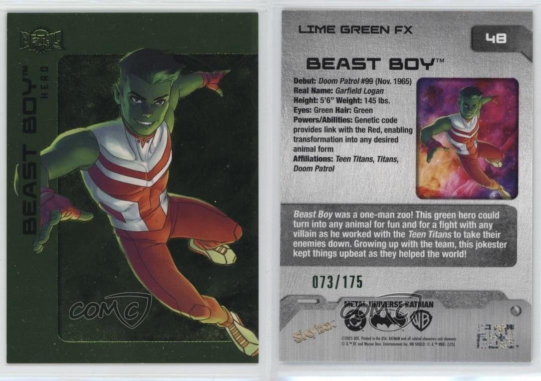 2025 Skybox Metal Universe Batman Lime Green FX 73/175 Beast Boy #48 ...