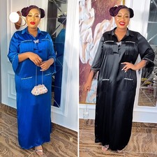 Abaya Women Long Dress African Dashiki Stain Kaftan Plus Size Tassels Gown Party