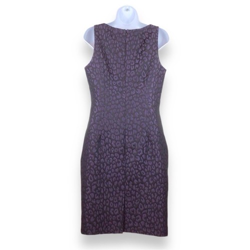 HELENE BERMAN LONDON Black Sleeveless Sheath Dress Tonal Animal Print size S - Picture 3 of 5