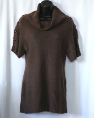 DESIGN HISTORY Brown Cashmere Cowl Neck Swtr 32 In Chst 27 In Lng S? EXC
