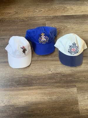 Polo Ralph Lauren Cap Lot Of 3 Blue Crest, White Crest 1967 Hat