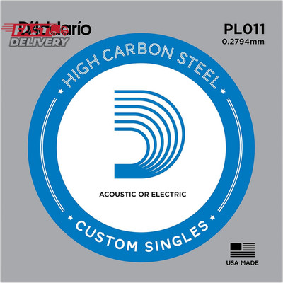 D'Addario PL011 Plain Steel Guitar Single String, .011