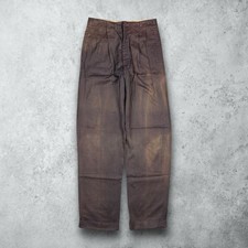 Vintage 50s Gabardine Cotton Pleated Faded Trouser Pants Men's 29x32 Drop Loop