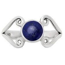 Natural Lapis Lazuli - Afghanistan 925 Sterling Silver Ring s.7 Jewelry R-1574