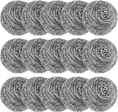 15 Pack Steel Wool Scrubber, Metal Dishwashing Scouring Pads for Kitchen Cleanin