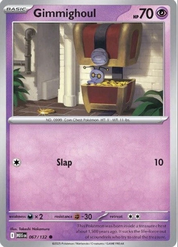 Gimmighoul 067/132 Me01: Mega Evolution Reverse Holo