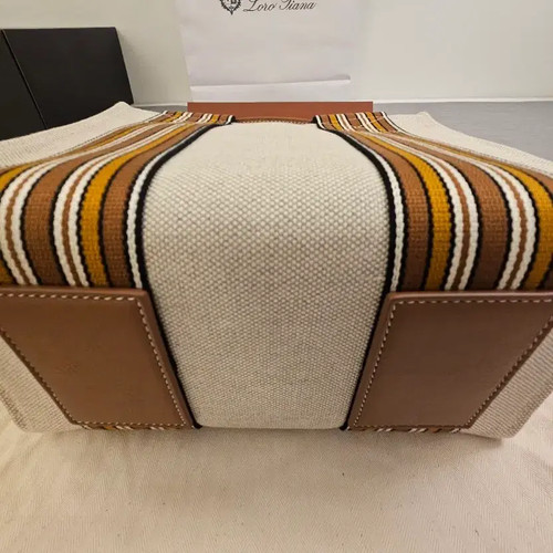 Loro Piana Mini Ivory Bag with Stripes Official