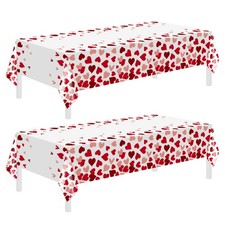 2 Pcs Valentine's Day Tablecloth Disposable Table Cover for Wedding Anniversary