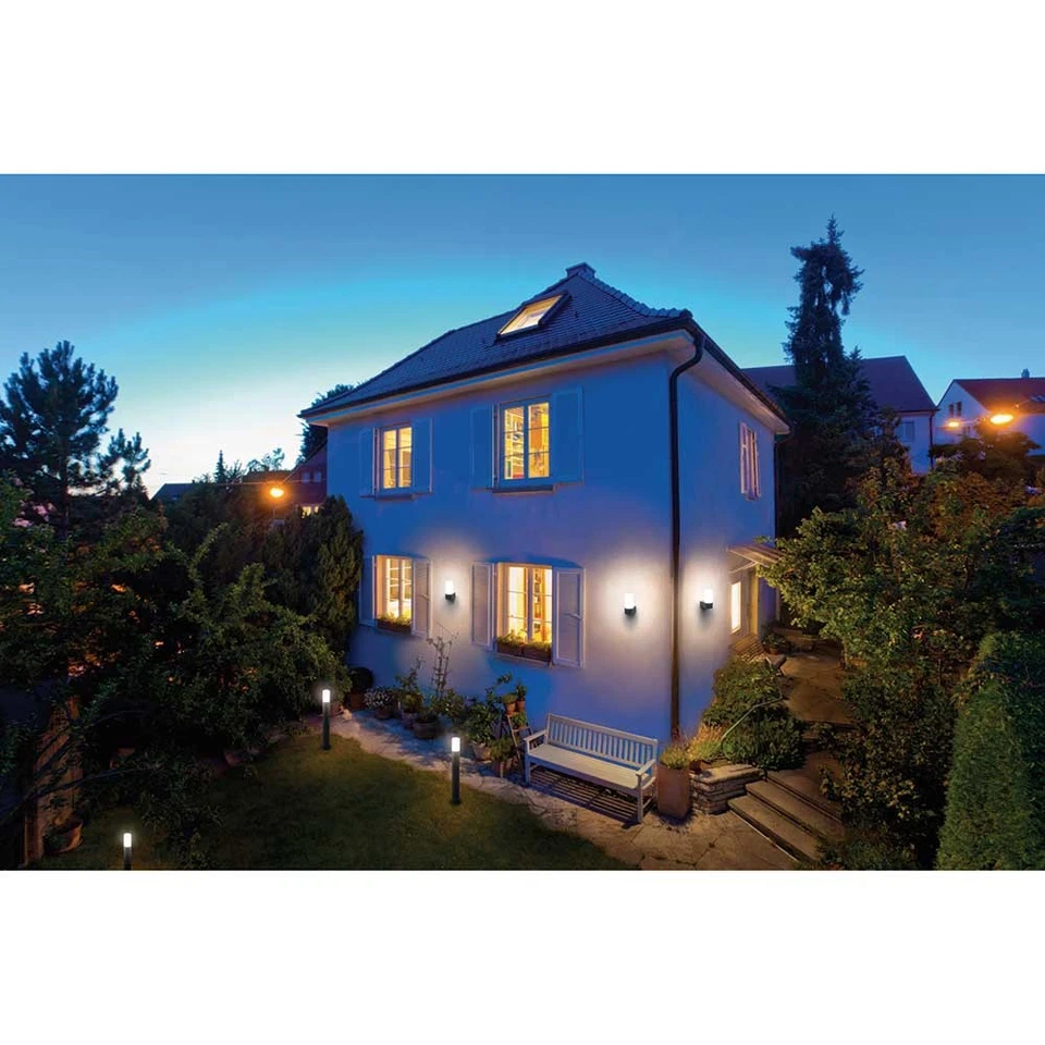 LED Smart+ Außenwandlampe Pipe Dunkelgrau IP44 10W RGBW 3000K Dimmbar App WiFi - Bild 4 von 4