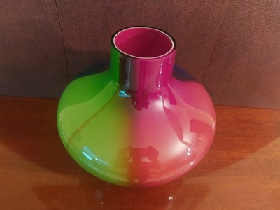 Handblown, Art Glass Vase, Murano Style, Mid-Century Multicolor Modern Aesthetic