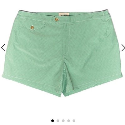 Pier Sicilia Marcello Vichy Green Swim Trunks Men's Size Small Lined