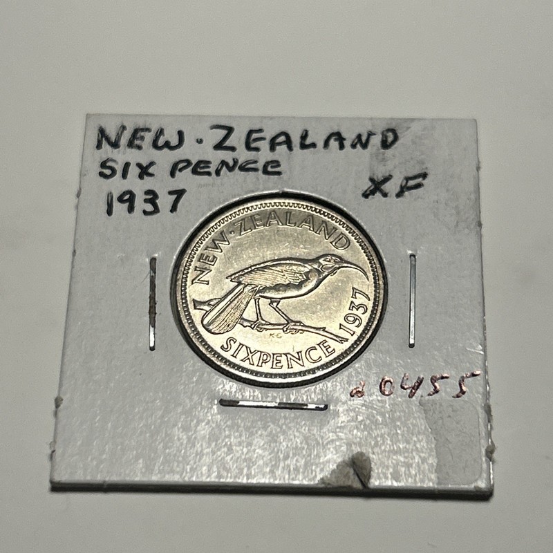 1937 New Zealand Silver 6 Pence - Uncirculated - King George VI - Hard To Find