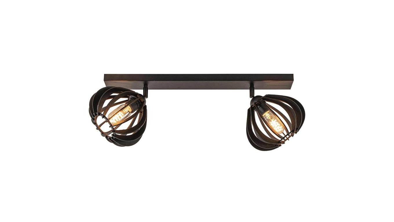 Ceiling lamp wood 2xe27 Nora Black 2484