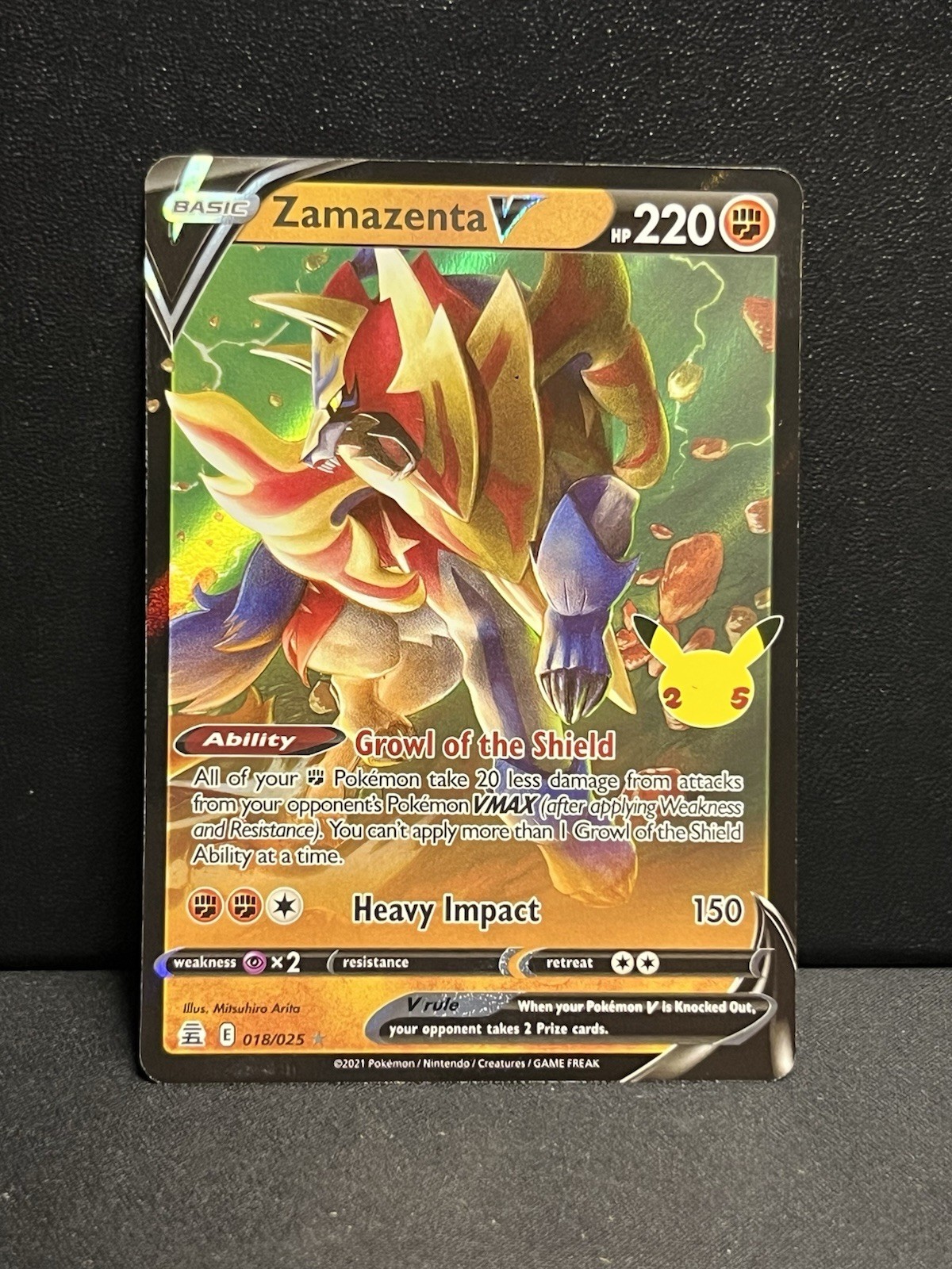 Pokémon TCG Zamazenta V 18/25 Celebrations 25th Anniversary