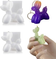 Balloon Dog Resin Molds 2PCS - 3D Mini Silicone Moulds for DIY Crafts